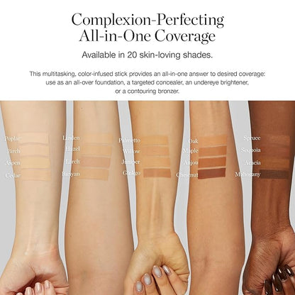Ogee Sculpted Complexion Foundation Stick (Larch 2.25C - Light Medium, Beige Undertones) Full Coverage Foundation Makeup - Instantly Balance & Even Complexion - 70% Organic Ingredients