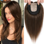 Hair Toppers for Women Real Human Hair, 360° 3D Toppers Pieces for Women with Thinning Crown Side Bangs 16 Inch Upgrade Big Basement (Medium Brown, 16 Inch Side Bangs)