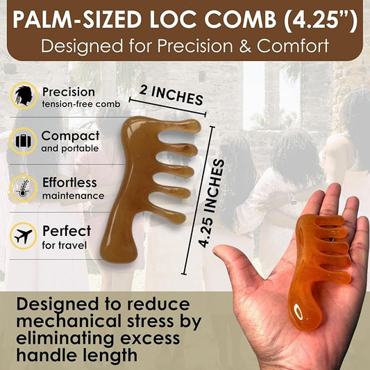 NVLX LABS Plastic Loc Comb – Wide Tooth Scalp Massager for Loc Maintenance and Hair Growth – comb for locs, Lightweight Resin Comb in Multiple Colors – Perfect for All Hair Types and Unisex Use-(Mocha)