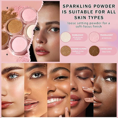 Pink Setting Powder Loose Powder Shimmer Finishing Powder Face
