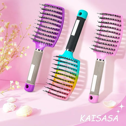Wet Hair Detangling Brush for Blow Drying，Hair Detangler Brush for Women and Kids ，Boar Bristle Hair Brushes for Women Detangler 1 PACK（PINK）