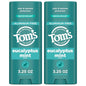 Tom's of Maine Eucalyptus Mint Aluminum Free Natural Deodorant For Women & Men | Goes on Clear | Odor & Wetness Protection | Naturally Derived and Moisture-Locking Ingredients | 3.25 oz (2 Pack)