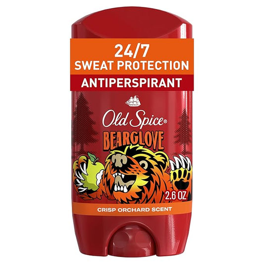 Old Spice Aluminum Free Deodorant for Men, 24/7 Odor Protection, 24/7 Freshness & Lasting Scent, Goes on Clear, Bearglove with Crisp Orchard Scent, 2.6 oz