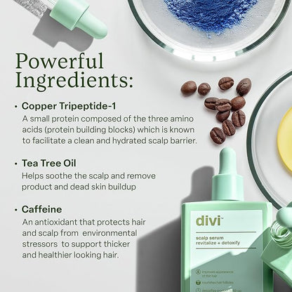 Divi Scalp Serum for Thinning Hair, 30ml – Clinically Tested, Nourishing Formula with Amino Acids, Caffeine & Rosemary Oil – Promotes Healthy Scalp & Fuller-Looking Hair, Reduces Oil & Product Buildup