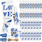 144 Pcs Blue Cheer Favors Natural Bulk Lip Balm and Hand Cream Set, Include 36 Lip Balm 36 Moisturizing Hand Cream 36 Bags 36 Card and Rope Cheer Accessories for Christmas Sports Party Gifts