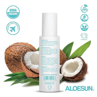 Organic Coconut Tanning Oil Spray Infused with Organic Lavender Oil | Natural Deep Tanning Accelerator | Moisturizing & Hydrating Tan | Non-Greasy | Vegan & Cruelty-Free | Travel Size 3.4 Oz