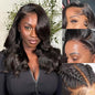 Bob Human Hair Wig 200% Density 13x6 HD Transparent Lace Front Wigs Human Hair Pre Plucked Body Wave Wig for Black Women 18 Inch