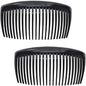 Camila Paris CP2910 French Side Combs Large Curved, Black French Twist Hair Combs Decorative, Strong Hold Hair Clips for Women Bun Chignon Up-Do, No Slip Styling Girls Hair Accessories, Made in France
