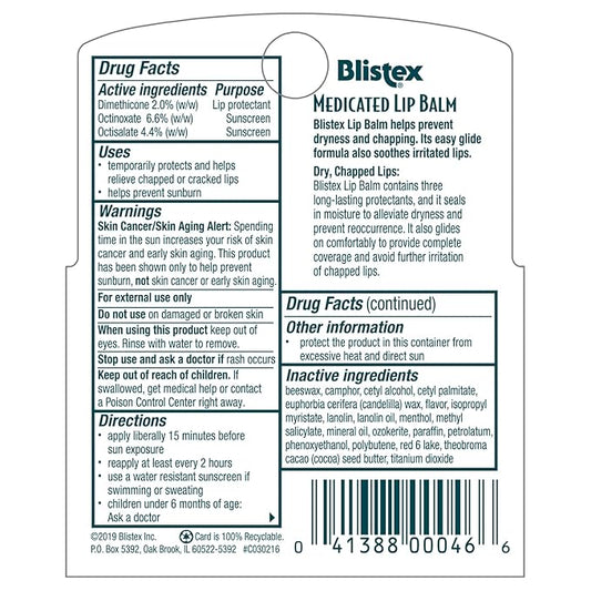 Blistex Medicated Lip Balm, 0.15 Ounce,