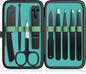 Yougai Tweezers Set,9 Pcs Professional Stainless Steel Tweezer Kit-Great Precision Tweezers for Daily Beauty Tools with Leather Travel Case as Stocking Stuffers Gifts