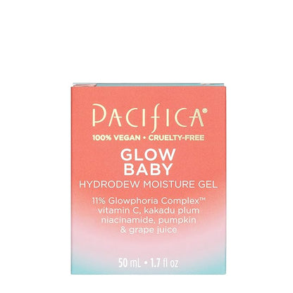 Pacifica Glow Baby Hydrodew Gel Moisturizer – Vitamin C & Niacinamide Dewy Face Gel for Glowing Skin, Lightweight Oil-Free Daily Moisturizer for Brightening & Hydration, Vegan & Clean Beauty Formula