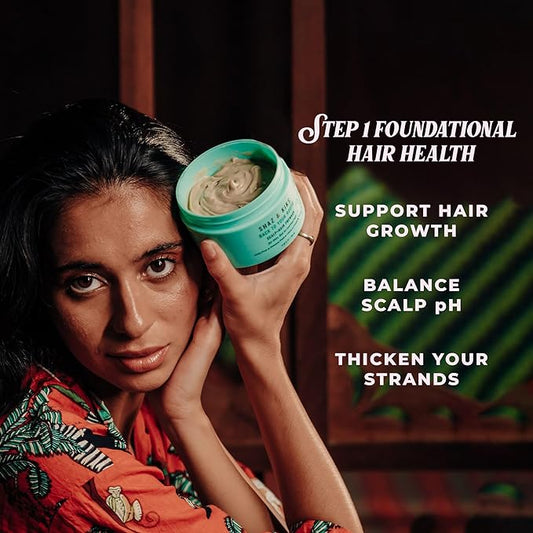 SHAZ & KIKS Essential Prewash Mask for Fine, Thin to Medium Hair | Scalp & Hair Mask Delivering 35+ Essential Nutrients to Build Long-term Health | Stimulate Growth & Thicken Fine Strands, 3.04 oz