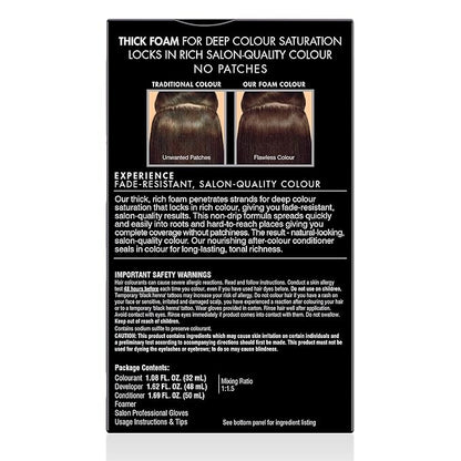 John Frieda Precision Foam Colour, Light Natural Brown 6N, Full-Coverage Hair Color Kit, Anti-Fade Gray Coverage, Deep Color Saturation Hair Dye, 1 Application