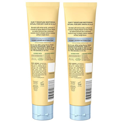 Garnier Whole Blends Honey Water Cream, 100 Hours Moisture Lock, Dry Hair, Scalp, Honey Nectar and Floral Water, Pack of 2