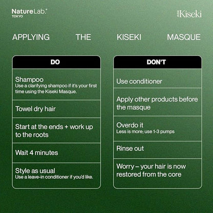 NATURELAB. TOKYO Kiseki Molecular Repair Leave-In Hair Masque – Deep Conditioning Treatment to Restore, Strengthen & Bond Damaged Hair – Repair Split Ends, Add Shine & Smoothness – 1.7 Fl Oz