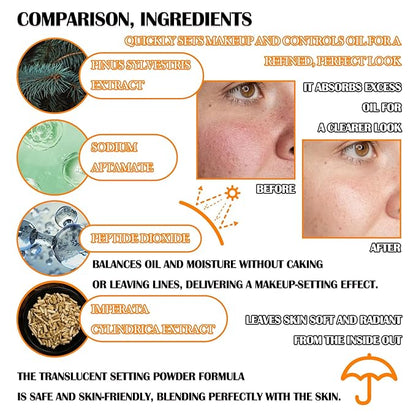 2 Pcs Sunscreen Setting Powder,SPF 50+ PA++++,Oil Control Sunscreen Brush