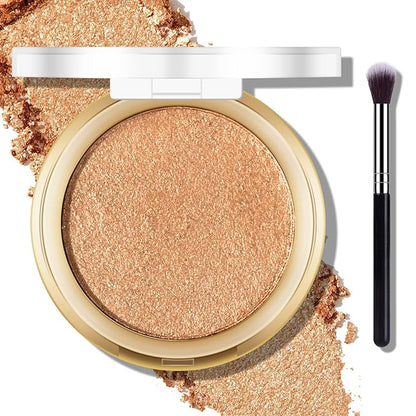 Baked Highlighter Powder Palette, Makeup Highlighter Powder Palette Bronze Glow