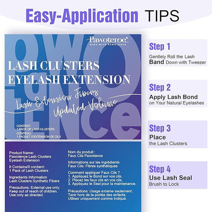 Pawotence Lash Clusters 280pcs Cluster Eyelash Extensions 40D 50D Eyelash Clusters Lash Extension 8-16mm Individual Lashes for Self Application at Home (40D&50D, 0.07D, 8-16mm)