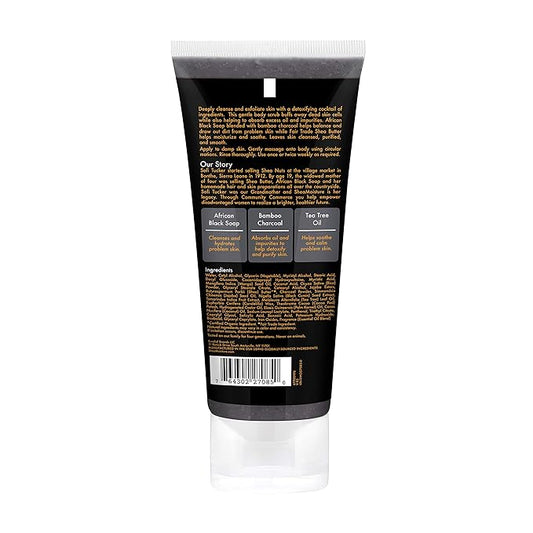 SheaMoisture African black soap bamboo charcoal body scrub exfoliate, 6 Ounce