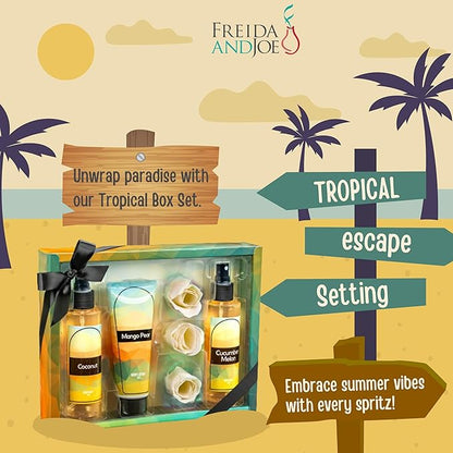 Fine Fragrance Body Mist & Body Splash Gift Set – Luxury Self-Care Combo for Women and Girls (Coconut, Cucumber, Mango Pear, Rose Soap) Mother’s Day Gift for Mom