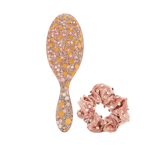 Wet Brush Original Detangler Hair Brush Bejeweled Style Kit - Ultra-Soft IntelliFlex Bristles - Detangling Brush Glides Through Tangles For All Hair Types (Wet Dry & Damaged) - 1 Brush & 1 Scrunchie