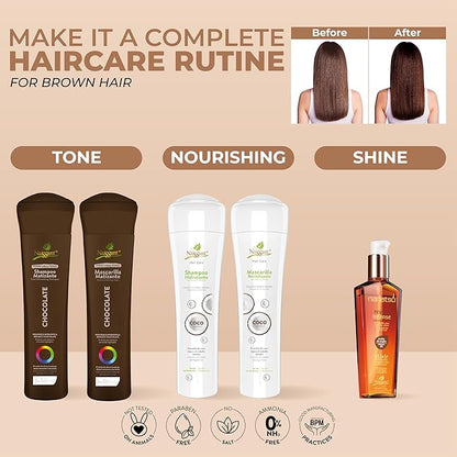 Naissant Copper Chocolate Hair Toning Mask | Color Depositing | Moisturize & Refresh & Neutralize Brassy Tones |Paraben,Ammonia & Sulfate Free | Pro-Vitamin B5,Olive Oil & Honey (Chocolate) 10.1 Fl Oz