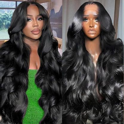 Closure Wigs Human Hair Body Wave 5x5 HD Lace Closure Wigs Human Hair Pre Plucked with Baby Hair 180% Density Brazilian Virgin Human Hair Wigs for Black Women Natural Color (Body Wave Wig, 24 Inch)