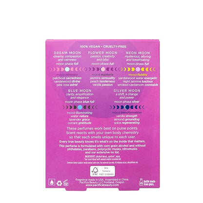 Pacifica Beauty Wanderlust & Moon Moods Perfume Set, Travel Fragrances, Island Vanilla, French Lilac, Clean Vegan Perfume, 0.05 fl oz Each (Set of 10)