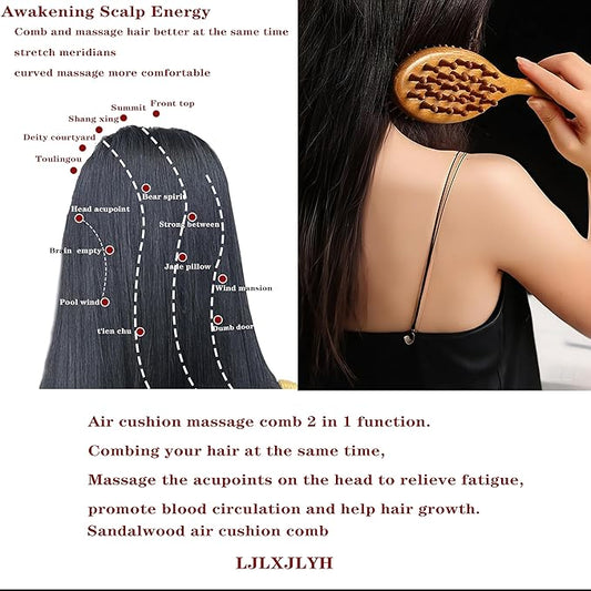Loc brush, air cushion massage comb, round comb teeth stimulate blood circulation, help hair growth. The ideal gift for all hair. Hairbrush. Scalp massage comb,loc brush for sisterlocks