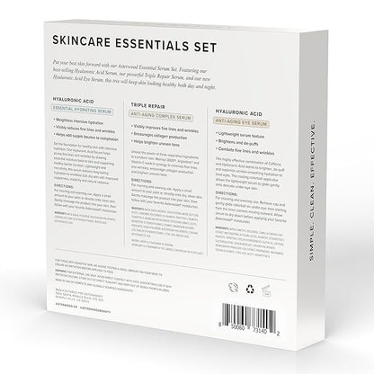 Asterwood Skin Care Set - Mothers Day Gifts For Mom - with Hyaluronic Acid & Triple Repair Serums, Under Eye Serum - Skincare Essentials - Hydrating, Moisturzing, Anti-Aging - Fragrance-Free