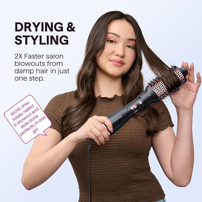 Wavytalk Hair Dryer Brush Set, Air Sculpt 5-in-1 Hot Air Brush Set | Blowout Brush Styler for Salon Blowouts, Volumizing, and Straightening, Sleek Frizz-Free for Every Hair Type, Black