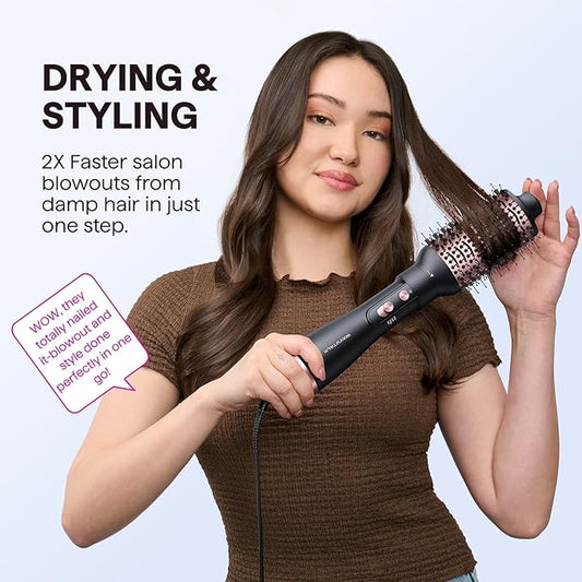 Wavytalk Hair Dryer Brush Set, Air Sculpt 5-in-1 Hot Air Brush Set | Blowout Brush Styler for Salon Blowouts, Volumizing, and Straightening, Sleek Frizz-Free for Every Hair Type, Black