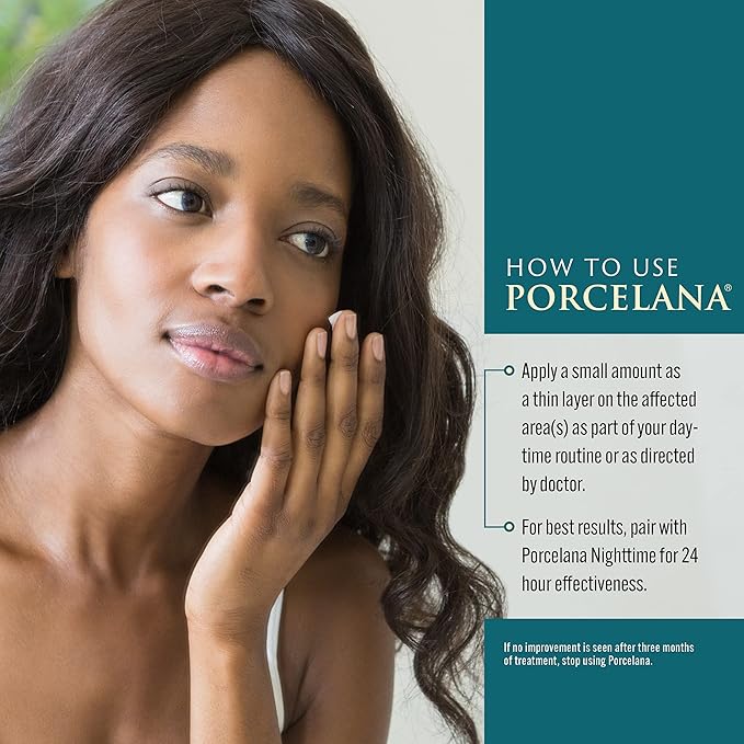 Porcelana Daytime Hydration Skin Lightening Cream For Face & Body [New Formula] - Fades Dark Spots & Evens Skin Tone - Moisturizer for Age Spots, Sun Spots, Acne Scars, Melasma & Discoloration(2 Pack)