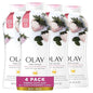 Olay Body Wash for Women, Fresh Radiance, Refreshing & Renewing, Made with Plant Based Cleansers, B3 Botanical Complex, For All Skin Types, Strawberry & Mint Scent, 22 fl oz (Pack of 4)