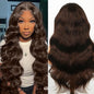 Chocolate Brown Lace Front Wig,13x6 HD Brown Body Wave Lace Frontal Wigs Human Hair Pre Plucked with baby hair, 210% Density Colored brown wig human hair for Women 24 inch