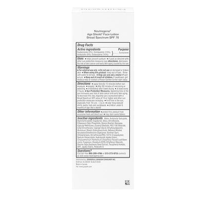 Neutrogena Age Shield Face Oil-Free Sunscreen Lotion with Broad Spectrum SPF 70, Non-Comedogenic Moisturizing Sunscreen to Help Prevent Signs of Aging, PABA-Free, 3 fl. oz (Pack of 3)