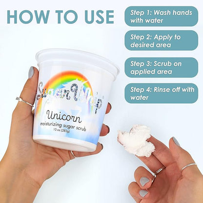 Primal Elements Sugar Scrub, Exfoliating Sugar Whip, Body Cleanser & Moisturizer, Unicorn, 10 oz Package