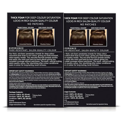 John Frieda Precision Foam Colour, Dark Natural Brown 4N, Full-coverage Hair Color Kit, Anti-Fade Gray Coverage, Deep Color Saturation Hair Dye, Pack of 2