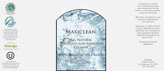 MaxiMist MaxiClean Organic, Natural Airbrush Spray Tanning Spray Gun Cleaner 32 oz - (use for spray tan equipment)