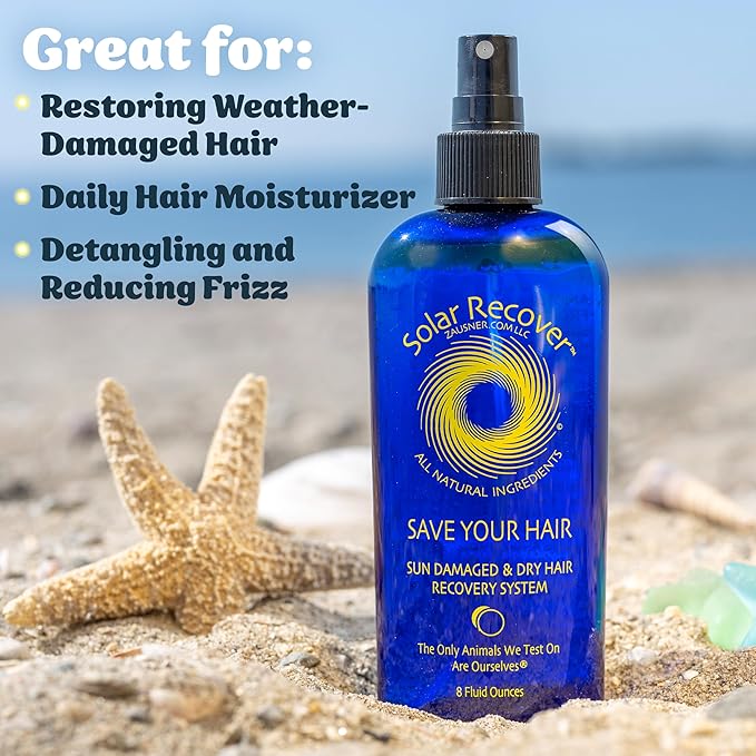 After Sun Moisturizing Spray & Hair Detangler Combo (3 Pack) - 12oz Full Size + 2oz Travel Size Hydrating Facial and Body Mist for Sunburn Relief + 8oz All Natural Leave-In Conditioner