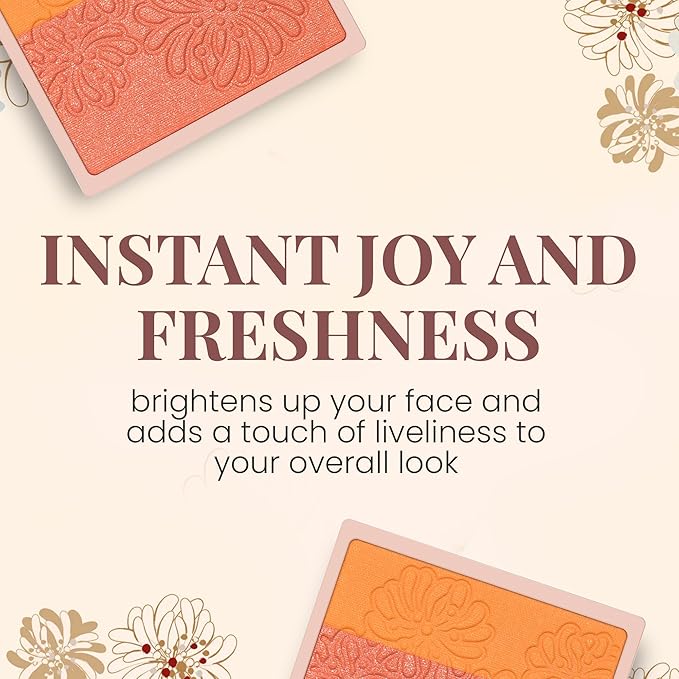 Paul & Joe Pressed Blush Palette Refill Only, Case Sold Separately, Oil-Absorbing Blush Powder, Bi-Color Face Blushes with Fitting Veil Powder, Yellow and Light Orange, 10 Tropical Mimosa, 0.17 oz