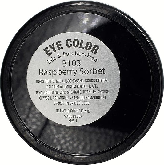 Raspberry Sorbet Fuchsia Pink Red Shimmering Opaque Pressed Powder Single Vegan Eyeshadow; Talc, Paraben & Cruelty Free