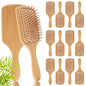 Tessco for you 12 Pcs Bamboo Hair Brushes for Women Bulk Wooden Paddle Brush Scalp Massage Bamboo Bristles Anti Static Men Engraving DIY Gift for Father's Day Wedding(Natural,9.65'' X 3.35'')