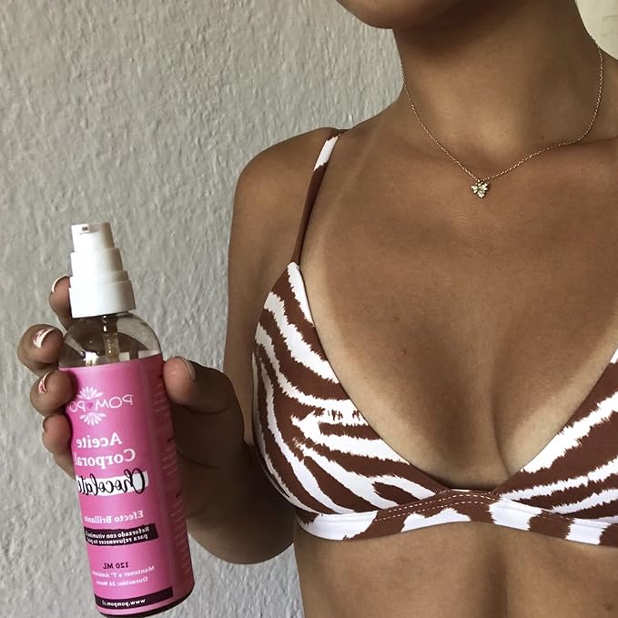 Tanning Oil Pompom - CHOCO - 100% natural with vitamin E, Eco Friendly - 4 oz