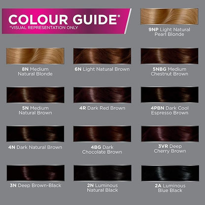 John Frieda Precision Foam Colour, Light Natural Brown 6N, Full-Coverage Hair Color Kit, Anti-Fade Gray Coverage, Deep Color Saturation Hair Dye, 1 Application