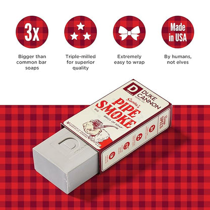 Duke Cannon Holiday Limited-Edition Santa's Pipe Smoke Big Brick of Soap - 10oz Bar, Triple Milled, Supports U.S. Veterans