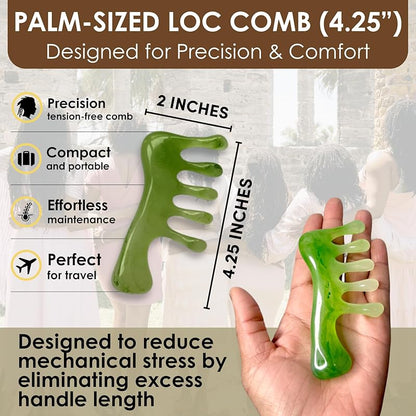 Loc Comb - Scalp Massager | Gua Sha Hair Care Inspired Wide Tooth Comb for Curls - Head Massager for Hair Growth, Hair Detangler for Women, Men By NVLX LABS