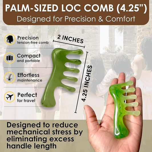 Loc Comb - Scalp Massager | Gua Sha Hair Care Inspired Wide Tooth Comb for Curls - Head Massager for Hair Growth, Hair Detangler for Women, Men By NVLX LABS
