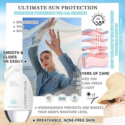 Moisturizing Face Sunscreen,Oil-free Facial Sunscreen Lotion SPF50 PA+,Hydrating Facial Sunscreen,Refreshing & Weightless Sunscreen for Face
