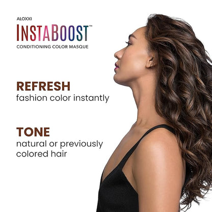 ALOXXI InstaBoost HAZEL Color Depositing Conditioner Mask – Instant Temporary Hair Color Dye - Hair Color Masque for Deep Conditioning (Hazel-nuts For You), 6.8 Fl Oz